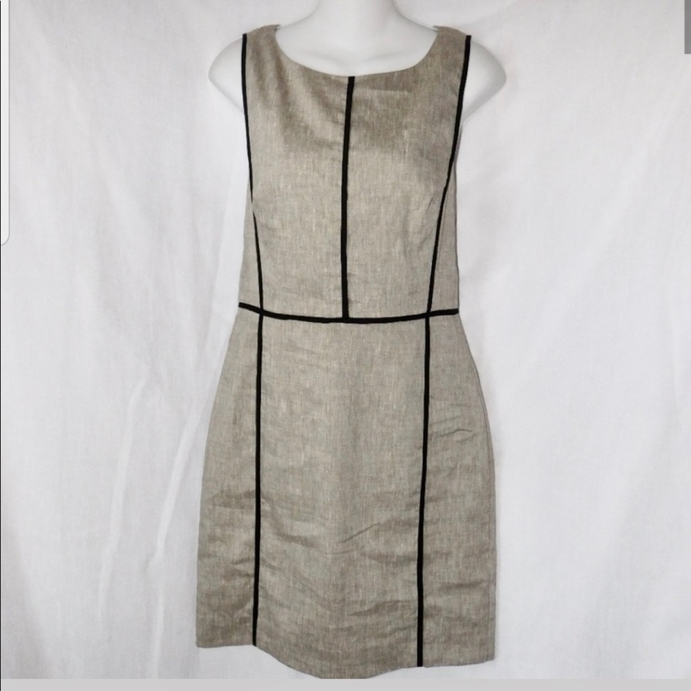 Ann Taylor, Blend Linen Taupe Dress, Size 4